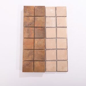 Metallmosaikfliesen – Kupferfarben, Quadrate – BJ-4823FB41151E