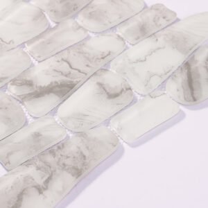 Mosaïque en verre – gris, galets, pour douche