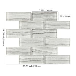 Mosaico de vidrio – gris, formato metro, para pared — BJ-B54EE1F2172B