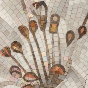 realizzato a mano Bianco giglio floreale Mosaico Muro piastrella artistico