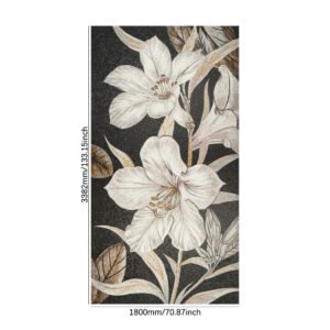 realizzato a mano Bianco giglio floreale Mosaico Muro piastrella artistico