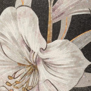 realizzato a mano Bianco giglio floreale Mosaico Muro piastrella artistico