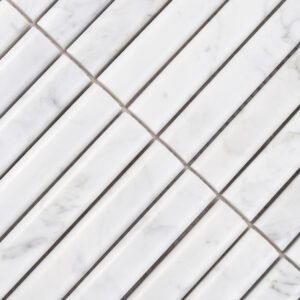 Piastrelle a mosaico in marmo – bianco, scanalato, per pareti