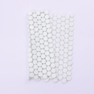 Mosaico de vidrio – blanco, círculos pequeños, redondo, para pared