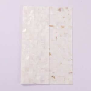 Mosaikfliesen aus Perlmutt – Weiß, Quadrate, für Fliesenspiegel