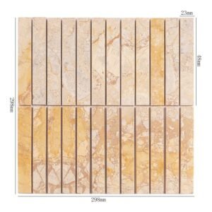 Piastrelle a mosaico in marmo – beige / giallo, lineare, per pareti